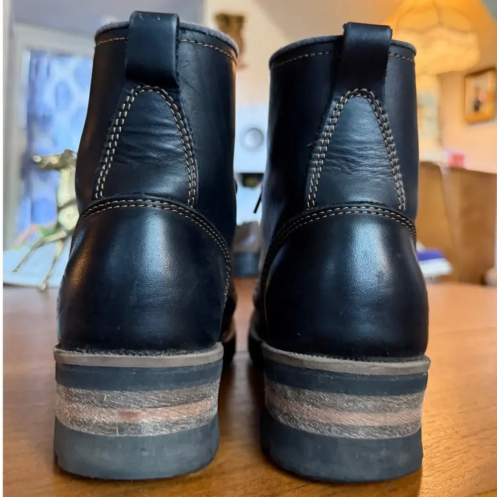 Vintage Y2k Skechers Laramie Oil Resistant Moto 90s Boots Black 7